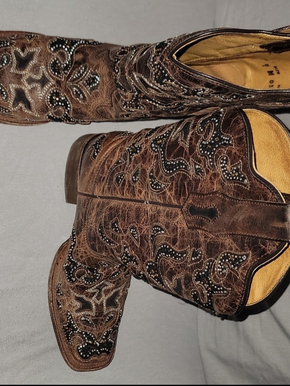 Corral Tan and Dark Brown Leather Western Pull-On Boots
